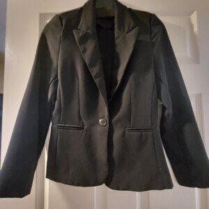 Black Juniors Blazer/Jacket Button Front Long Sleeve size Small
